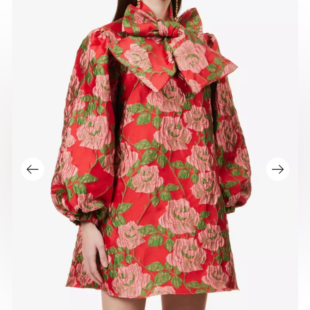 Sister Jane red and green brocade dress